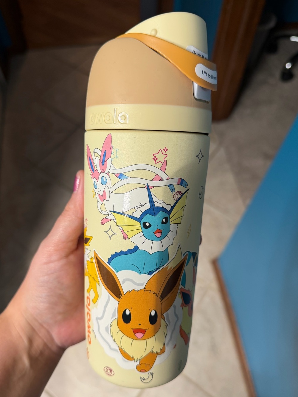 Kids Stainless Steel Bottle with Eevee & Friends - Cream